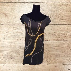 Black and gold cotton fitted dress XS Jimmy's Surf Club